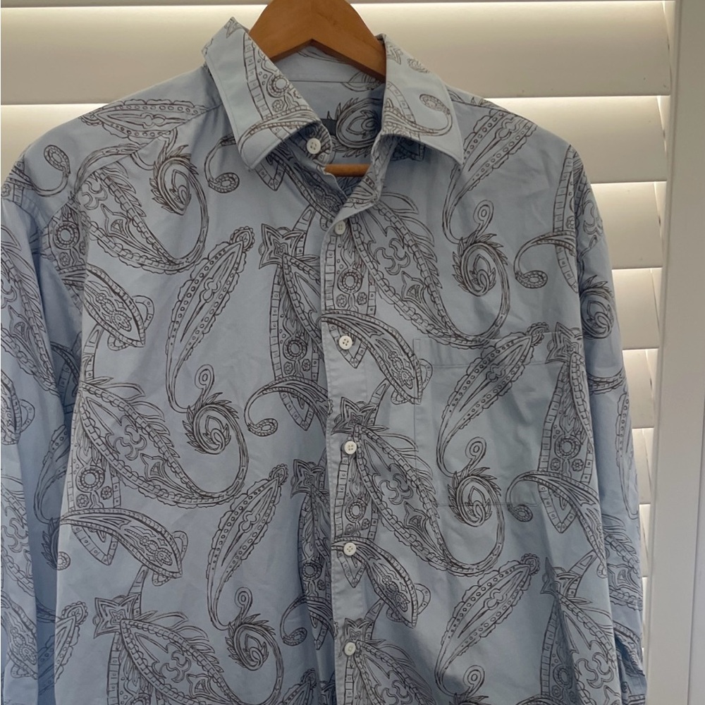 Johnston and Murphy Large L‎ Long Sleeve Button Down Shirt. 100% Cotton